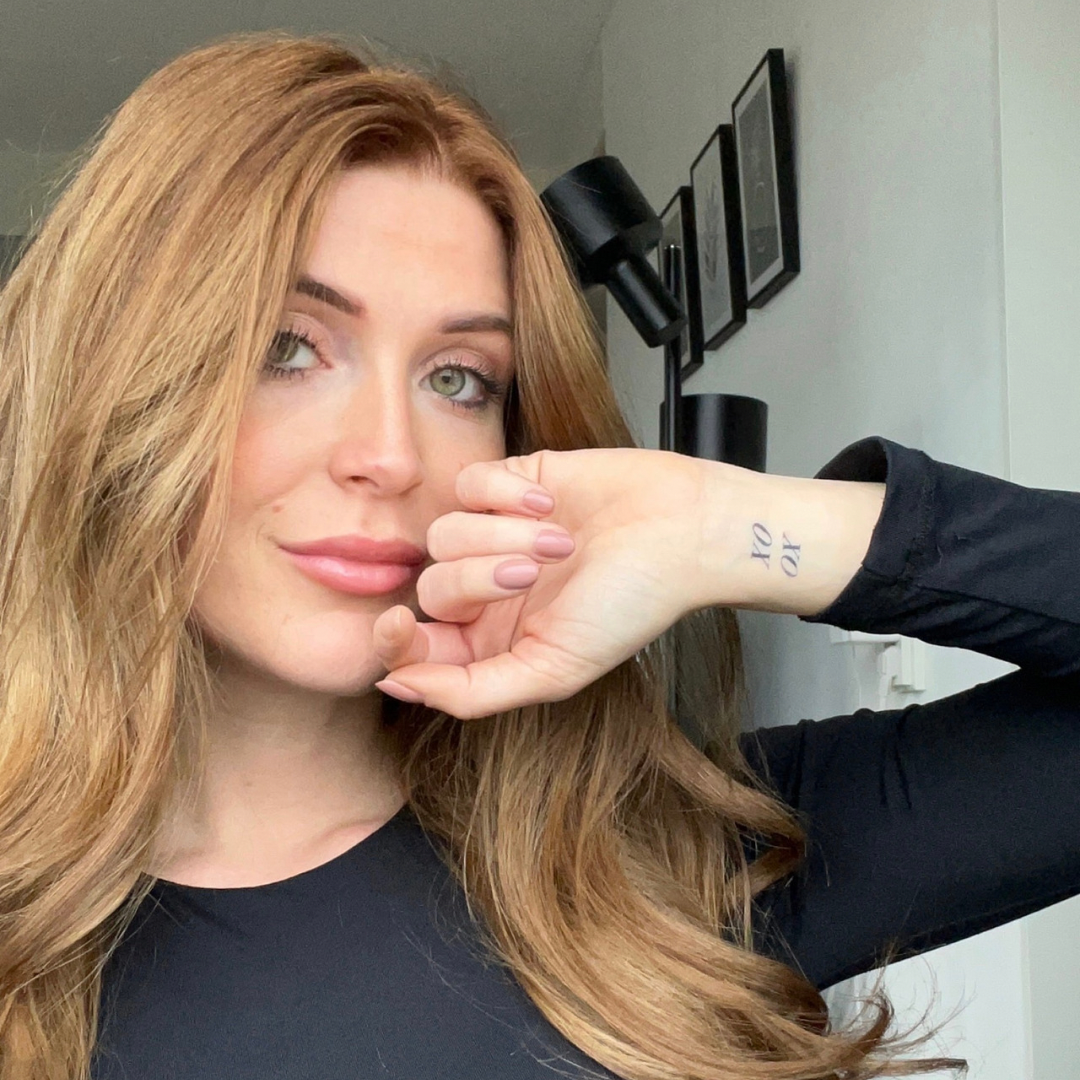 Tatuagem temporária xo xo