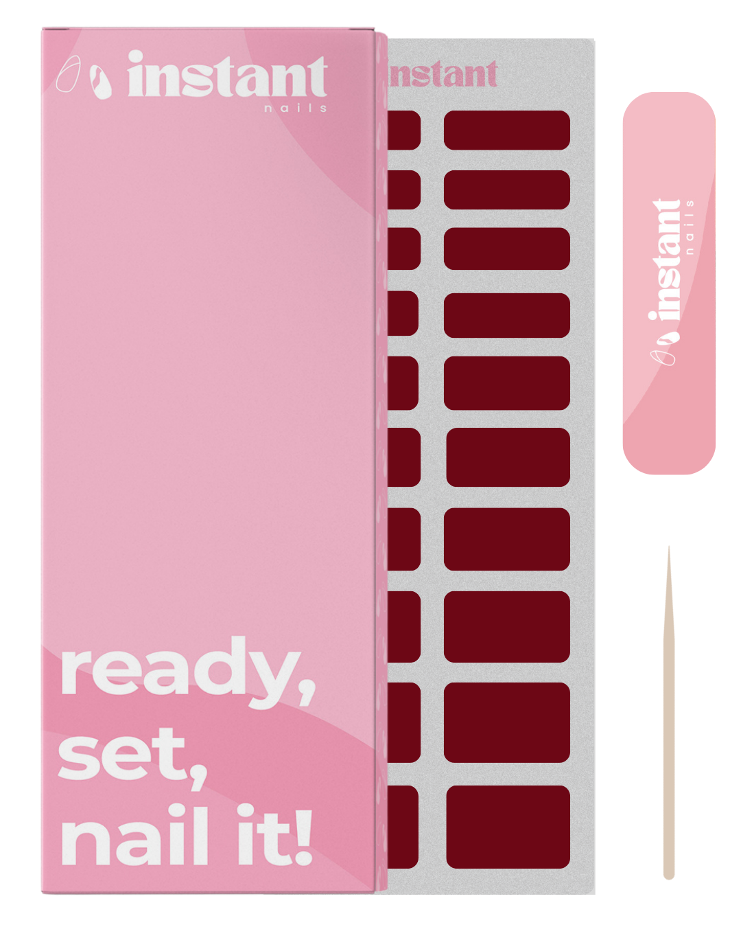 Envelopes para unhas cereja escura