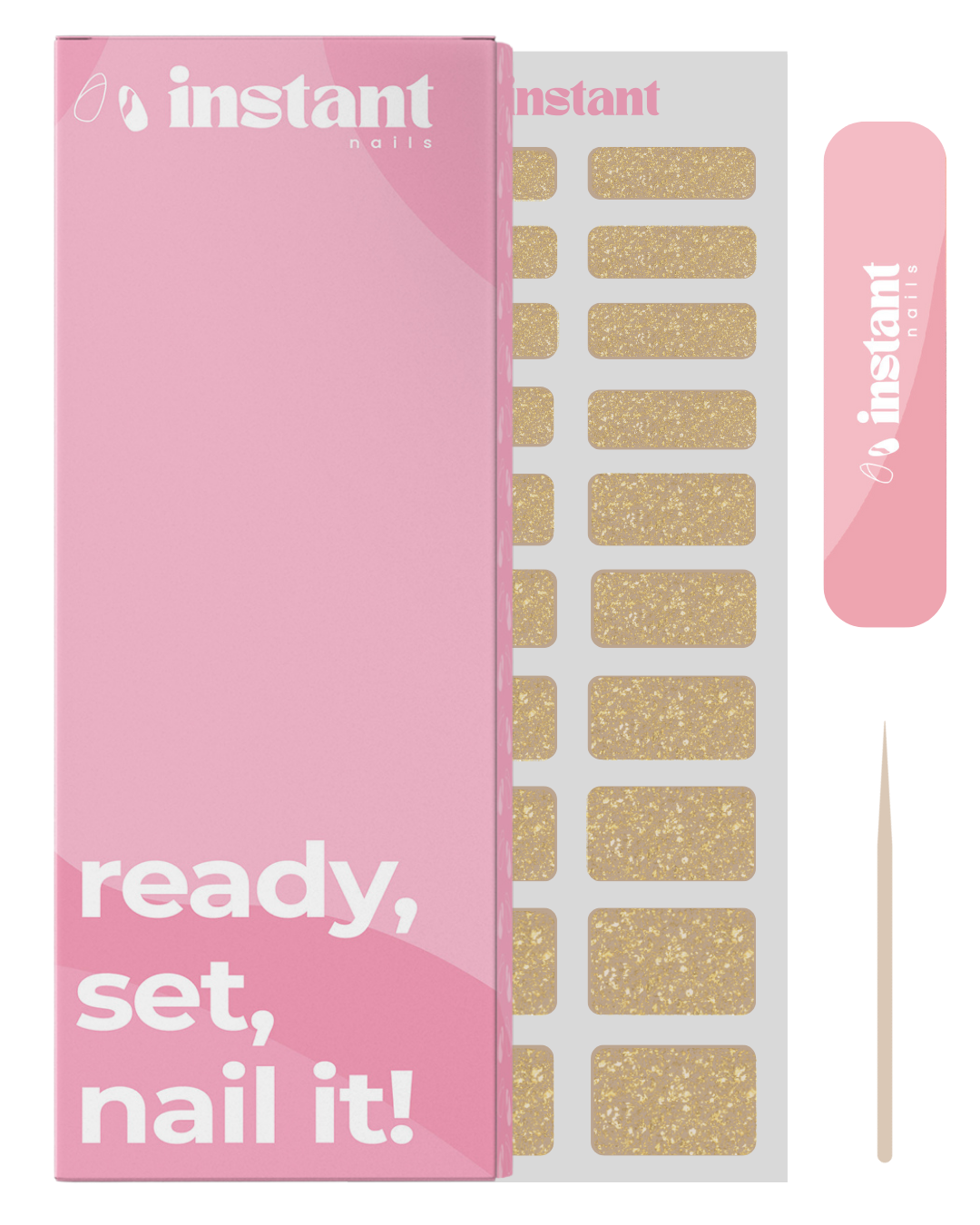 Películas para unhas douradas cintilantes