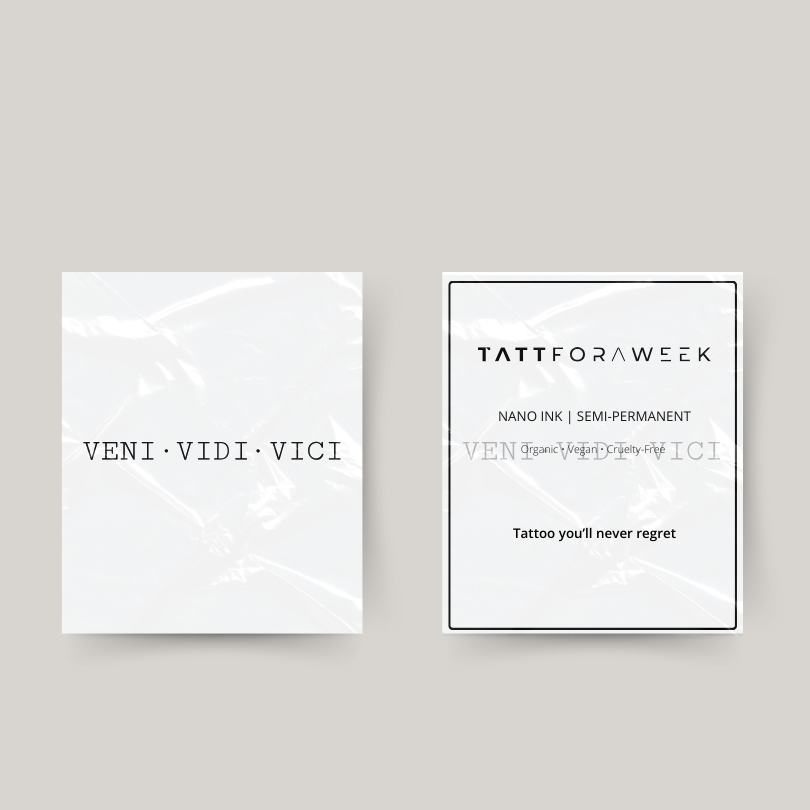 Tatuagem temporária veni vidi vici