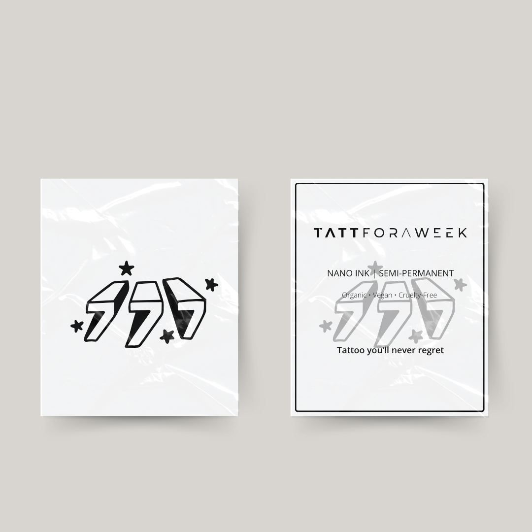 Tatuagem temporária 777 brilhos