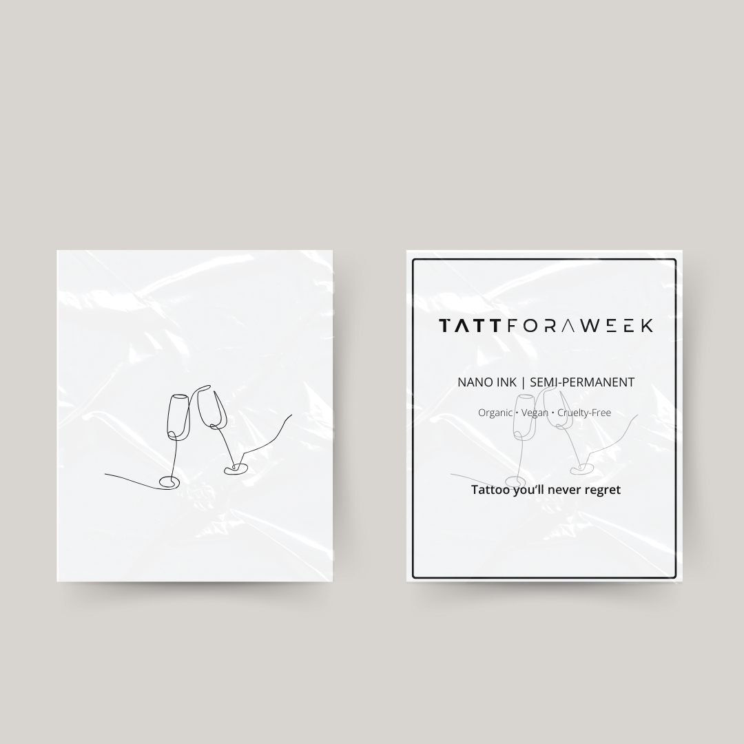 Taças de champanhe para tatuagem temporária