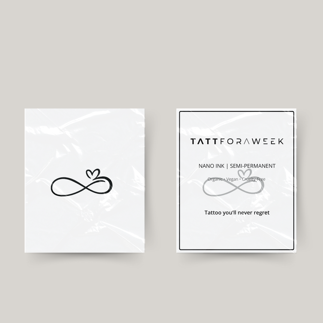 Tatuagem temporária infinito coração