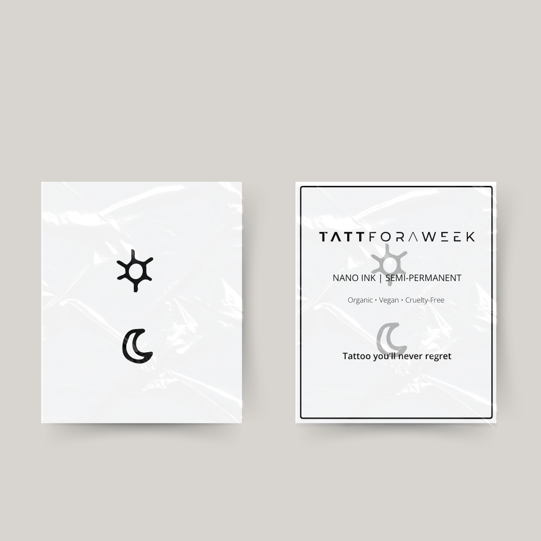 Tatuagem temporária estrela e lua