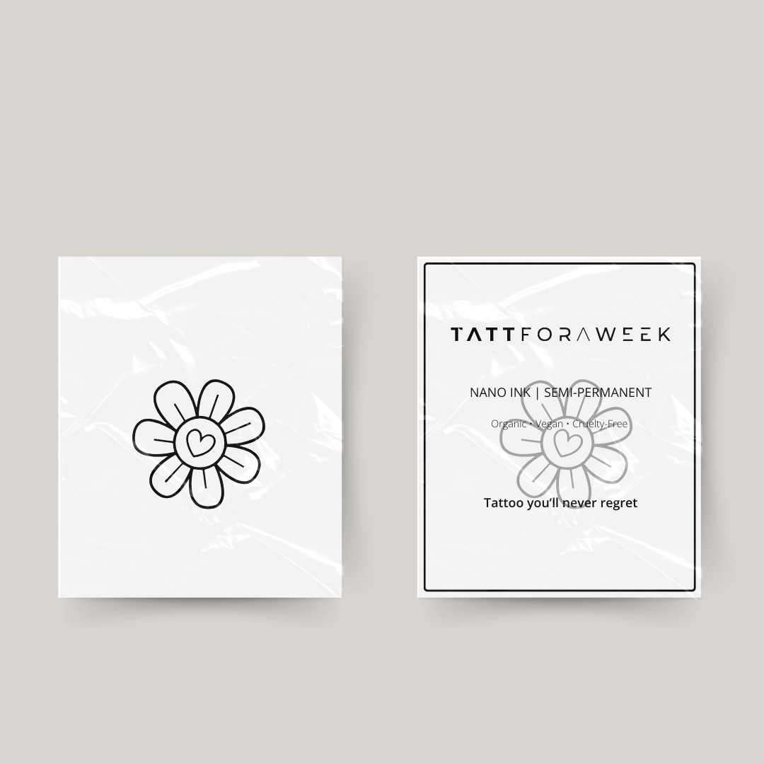 Tatuagem temporária margarida coração