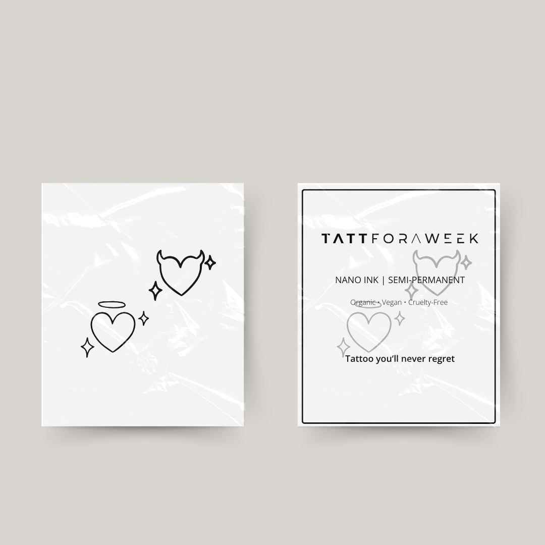 Tatuagem temporária combinada anjinho & diabinho