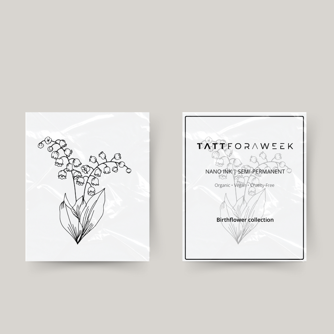 Tatuagem temporária flor de nascimento maio