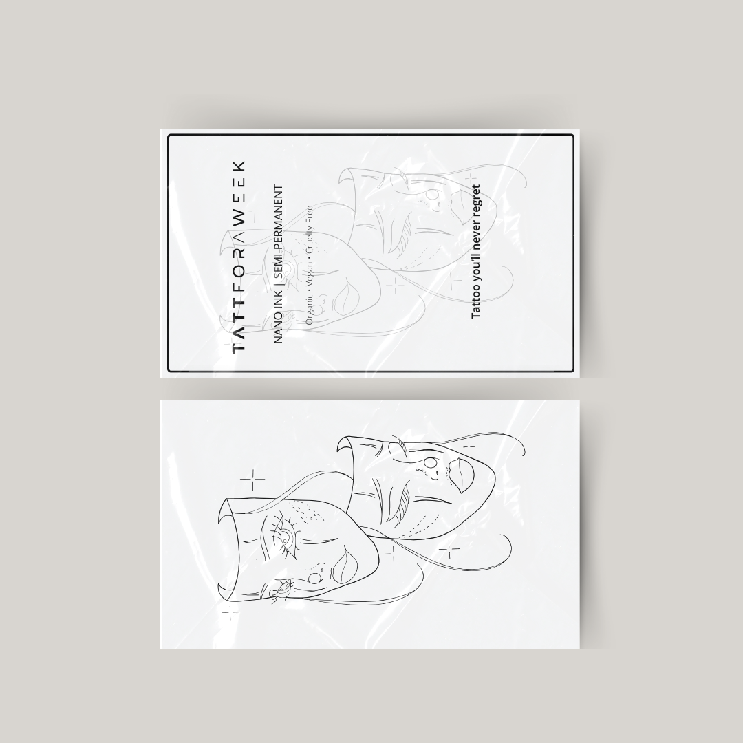 Tatuagem temporária dois rostos