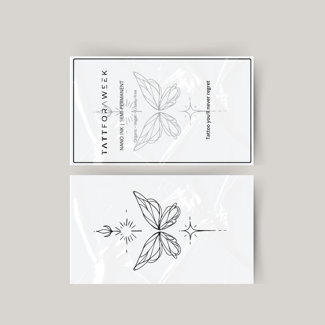 Tatuagem temporária unalome borboleta