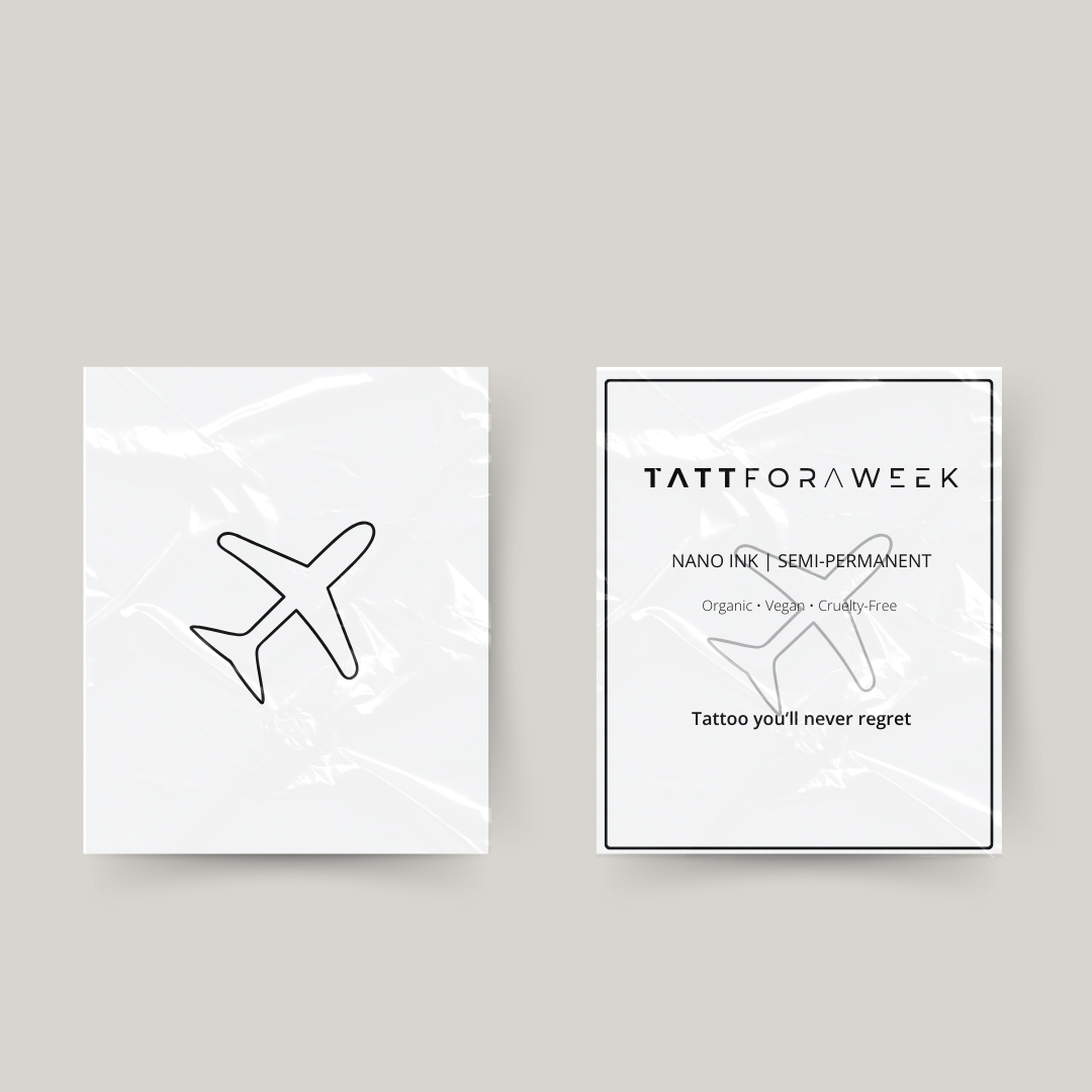 Avião de tatuagem temporária