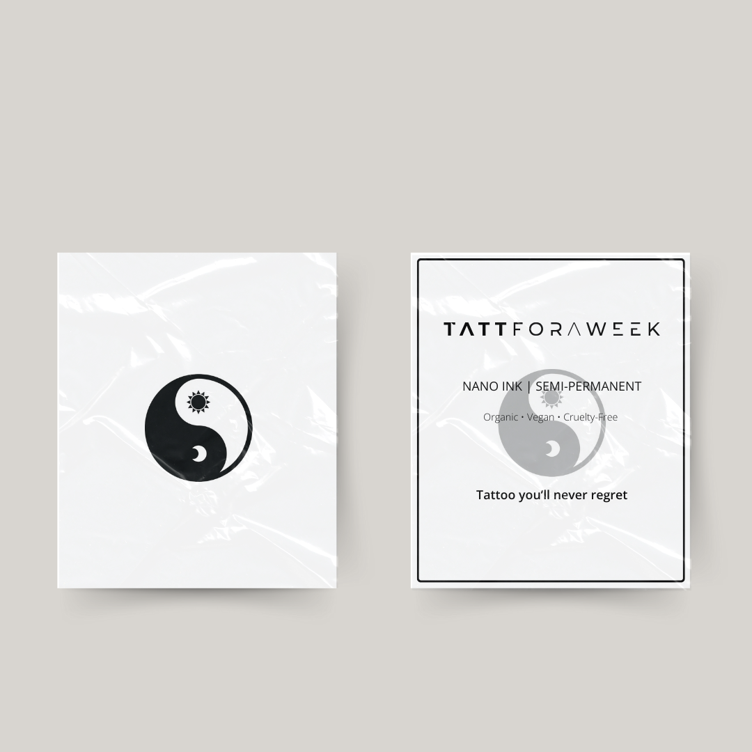 Tatuagem temporária yin e yang sol e lua