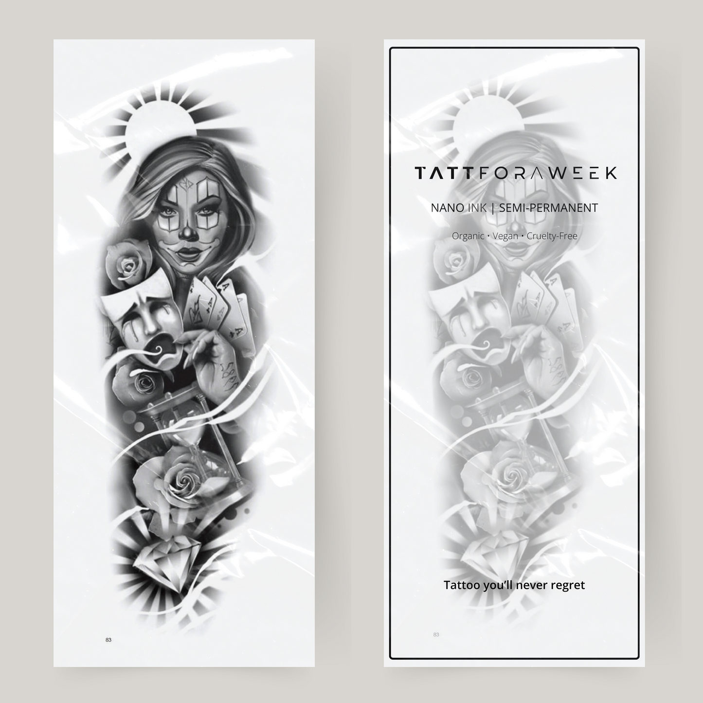 Jogo de manga de tatuagem falsa