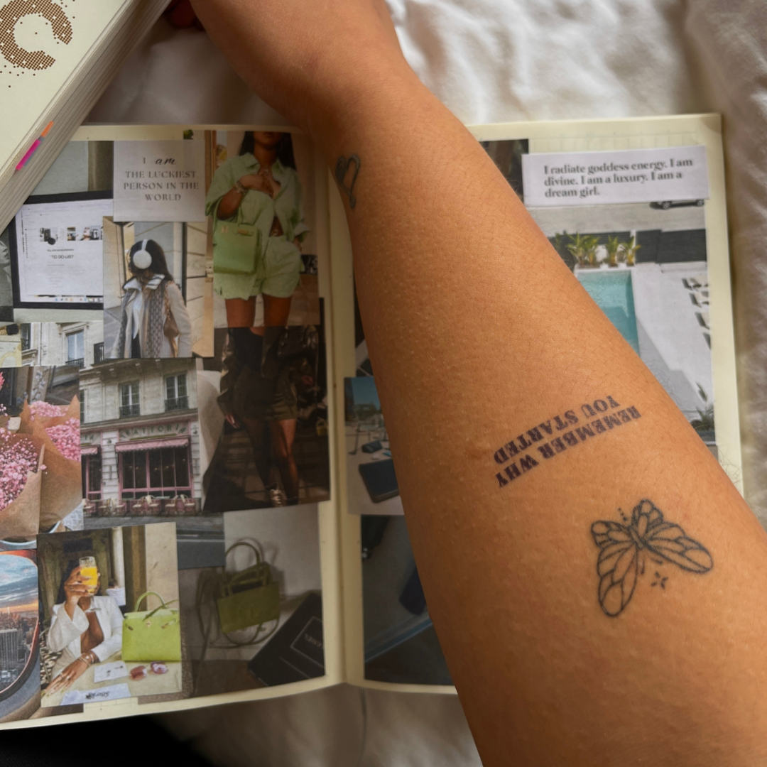 Tatuagem temporária lembre-se por que você começou