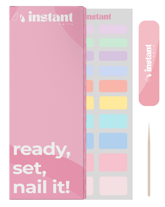 Adesivos para unhas arco-íris pastel