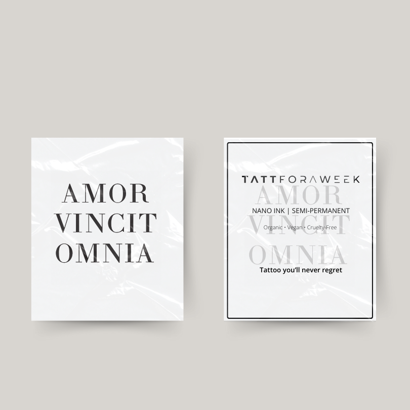 Tatuagem temporária amor vincit omnia