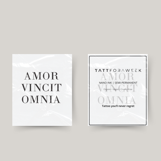 Tatuagem temporária amor vincit omnia