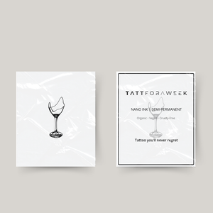 Tatuagem temporária copo de vinho partido