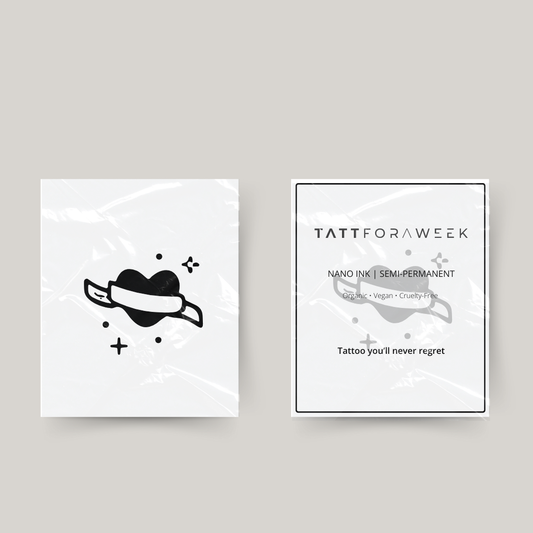 Tijdelijke tattoo hart met strik en sterren