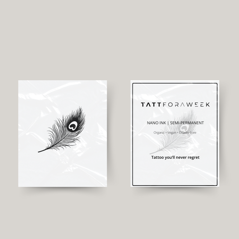 Tatuagem temporária pena de pavão