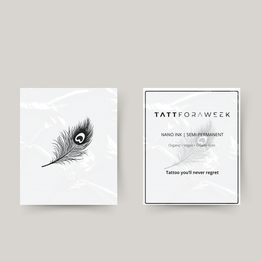 Tatuagem temporária pena de pavão