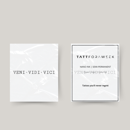 Tatuagem temporária veni vidi vici