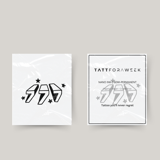 Tatuagem temporária 777 brilhos