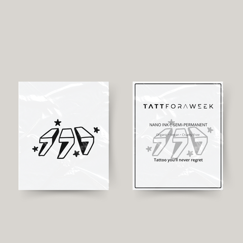 Tatuagem temporária 777 brilhos