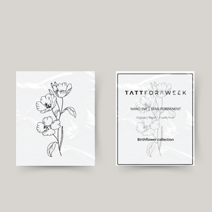 Tatuagem temporária flor de nascimento agosto