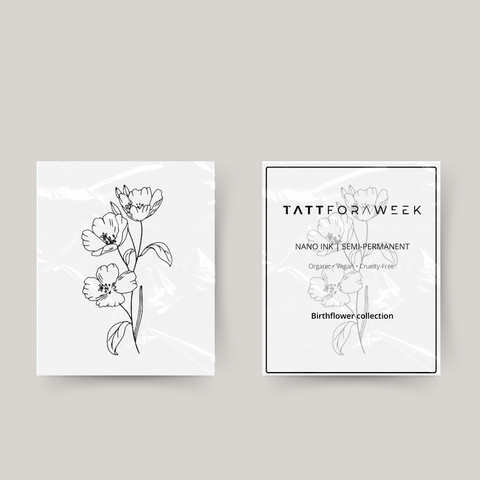 Tatuagem temporária flor de nascimento agosto