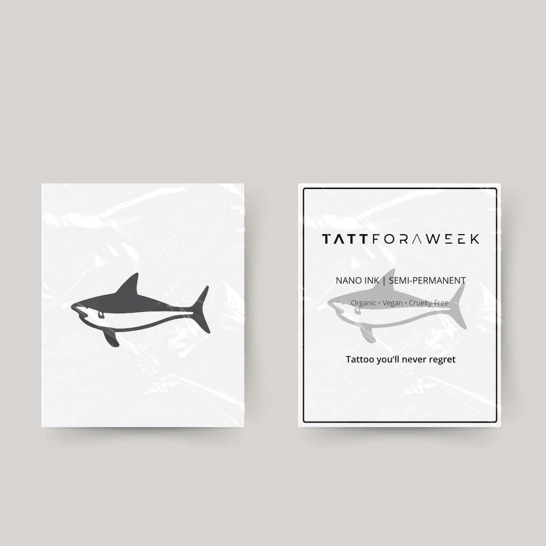 Tatuagem temporária tubarão azul