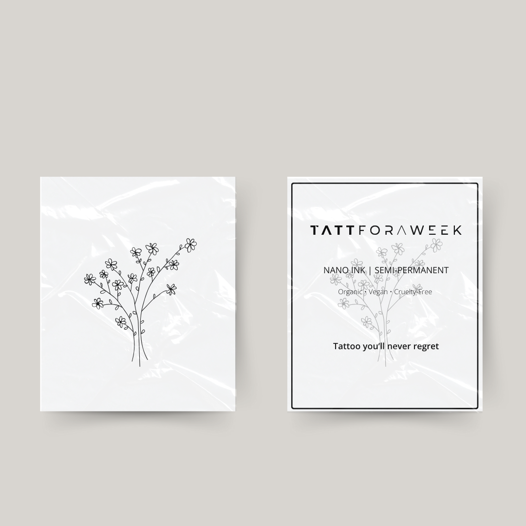 Ramo de flores para tatuagem temporária