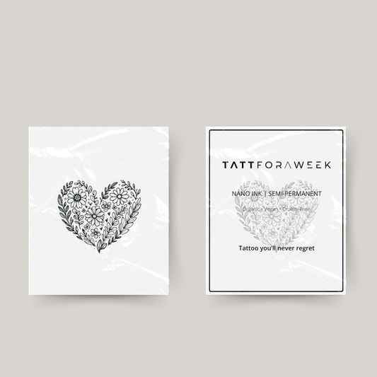 Tatuagem temporária coração de flores