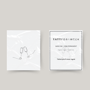 Taças de champanhe para tatuagem temporária