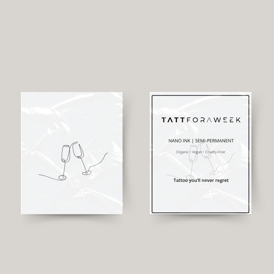 Taças de champanhe para tatuagem temporária