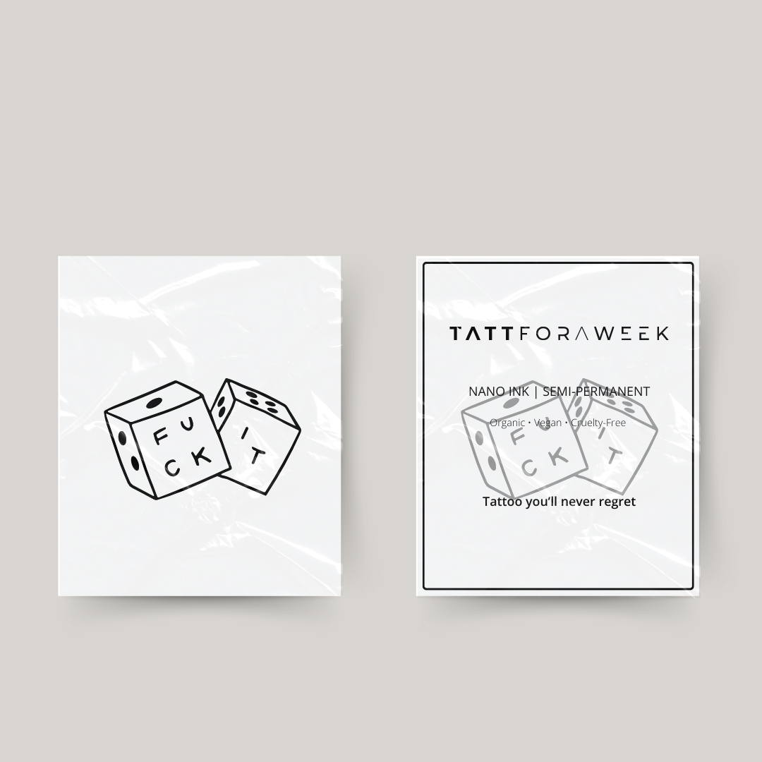 Tatuagem temporária dados fuck it