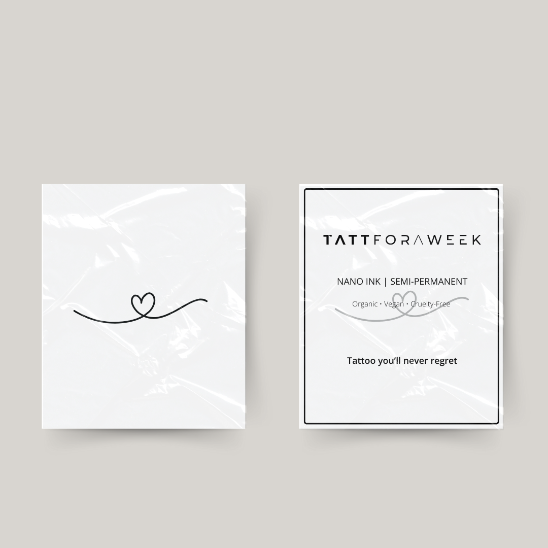 Tatuagem temporária de coração com laço