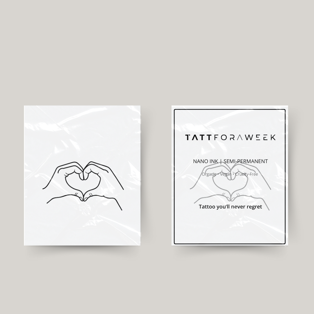 Tatuagem temporária mãos coração