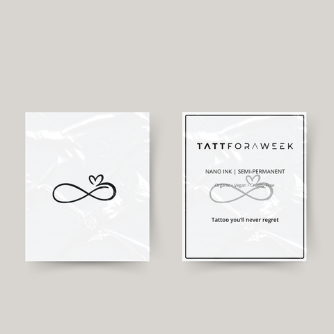 Tatuagem temporária infinito coração