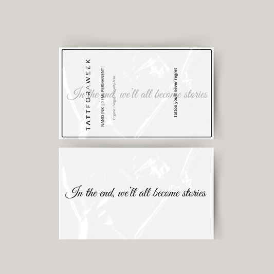 Tatuagem Tijdelijke no final todos nos tornaremos histórias