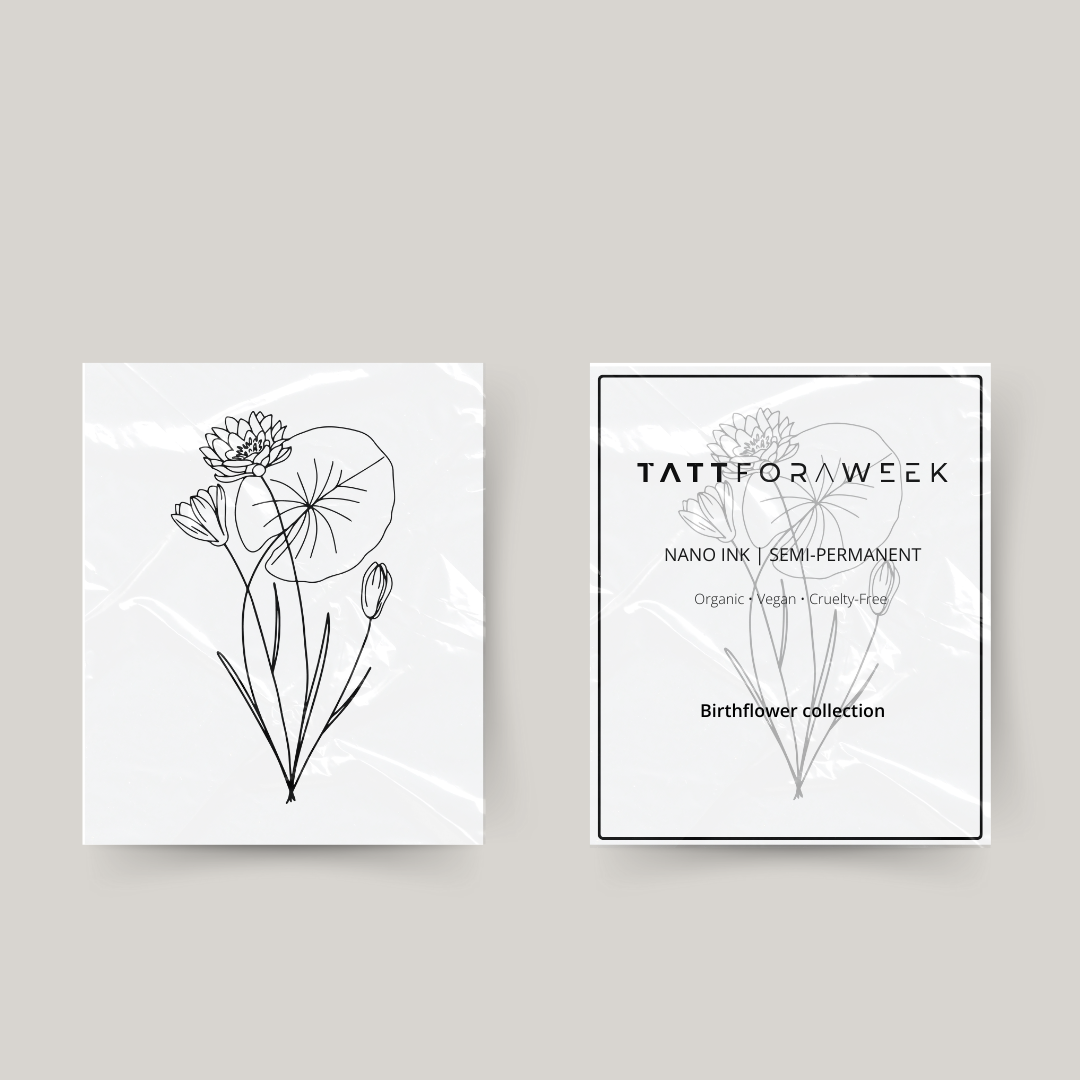 Tatuagem temporária flor de nascimento julho