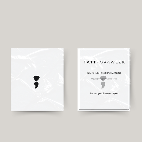 Tatuagem temporária amor vírgula