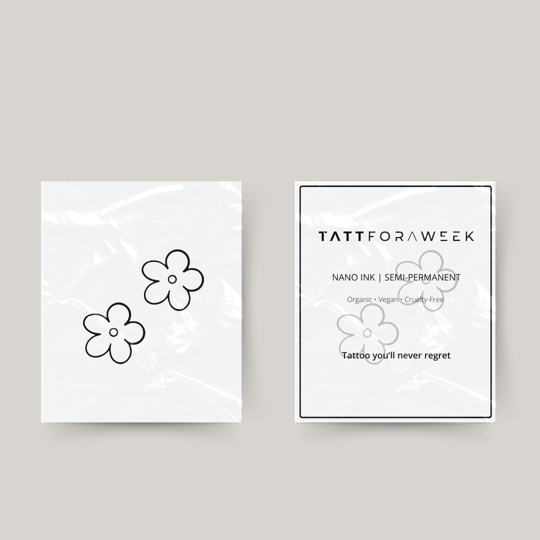 Tatuagem temporária de flores combinadas