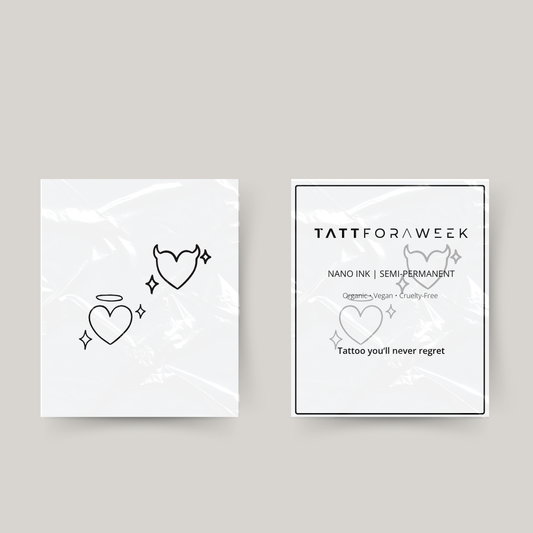 Tatuagem temporária combinada anjinho & diabinho