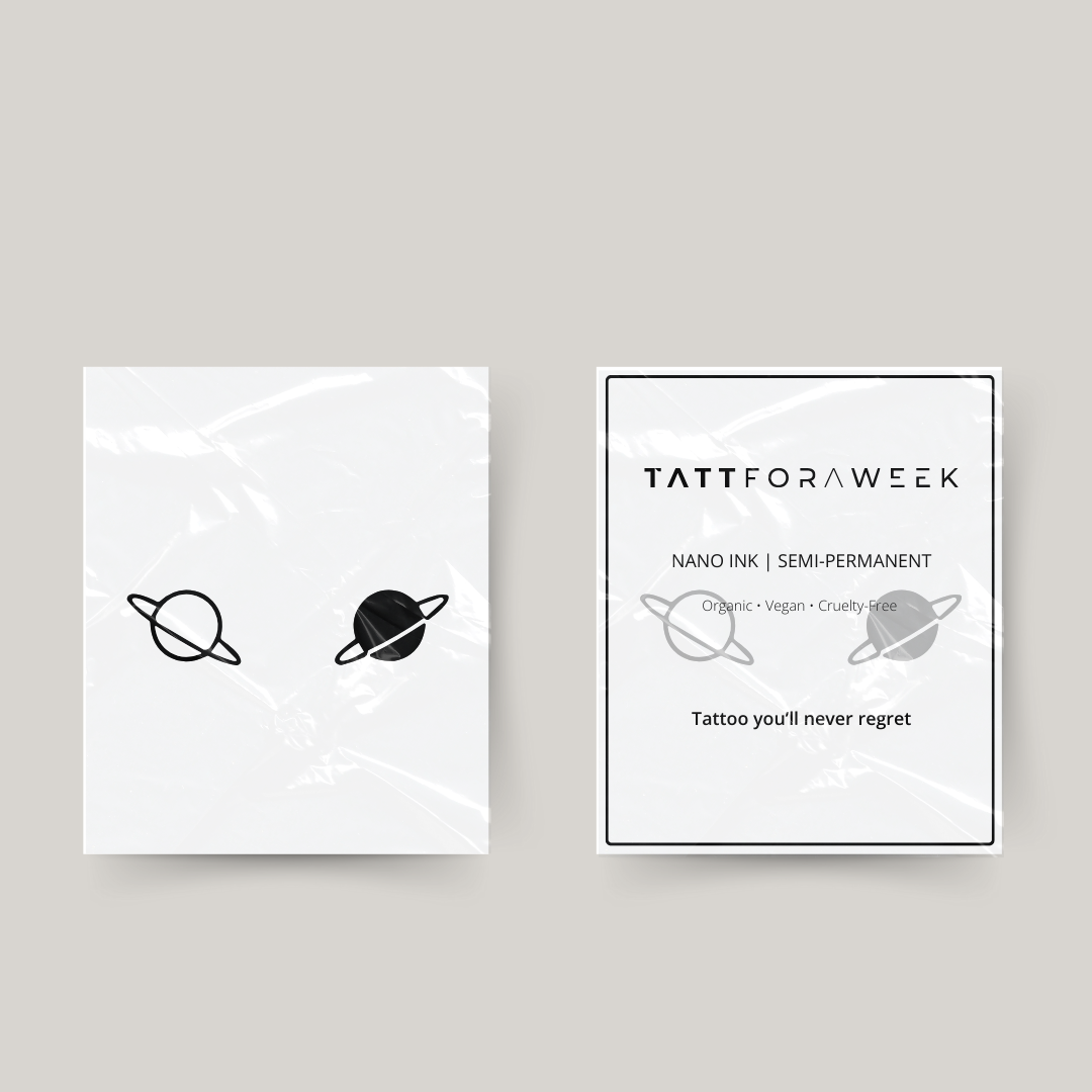 Tatuagem temporária combinada planetas