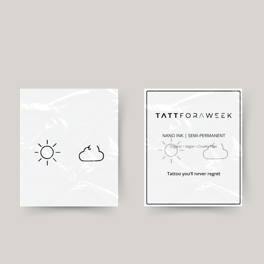 Tatuagem temporária de sol e nuvem