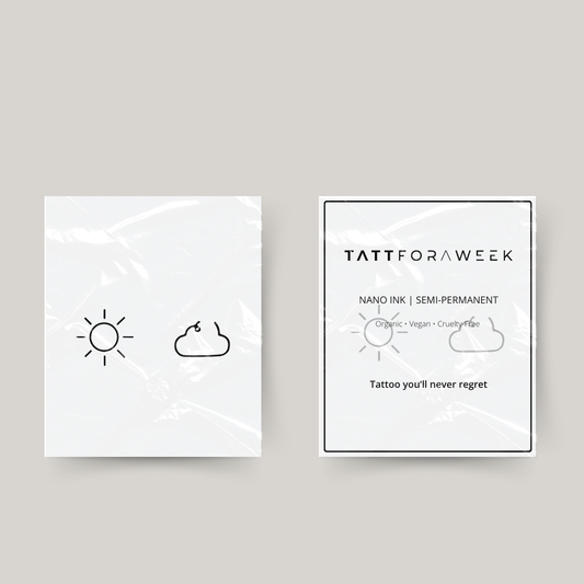 Tatuagem temporária de sol e nuvem