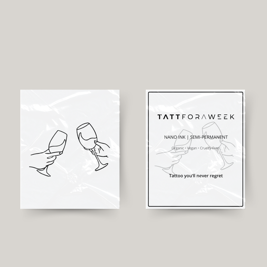 Tatuagem temporária para copos de vinho