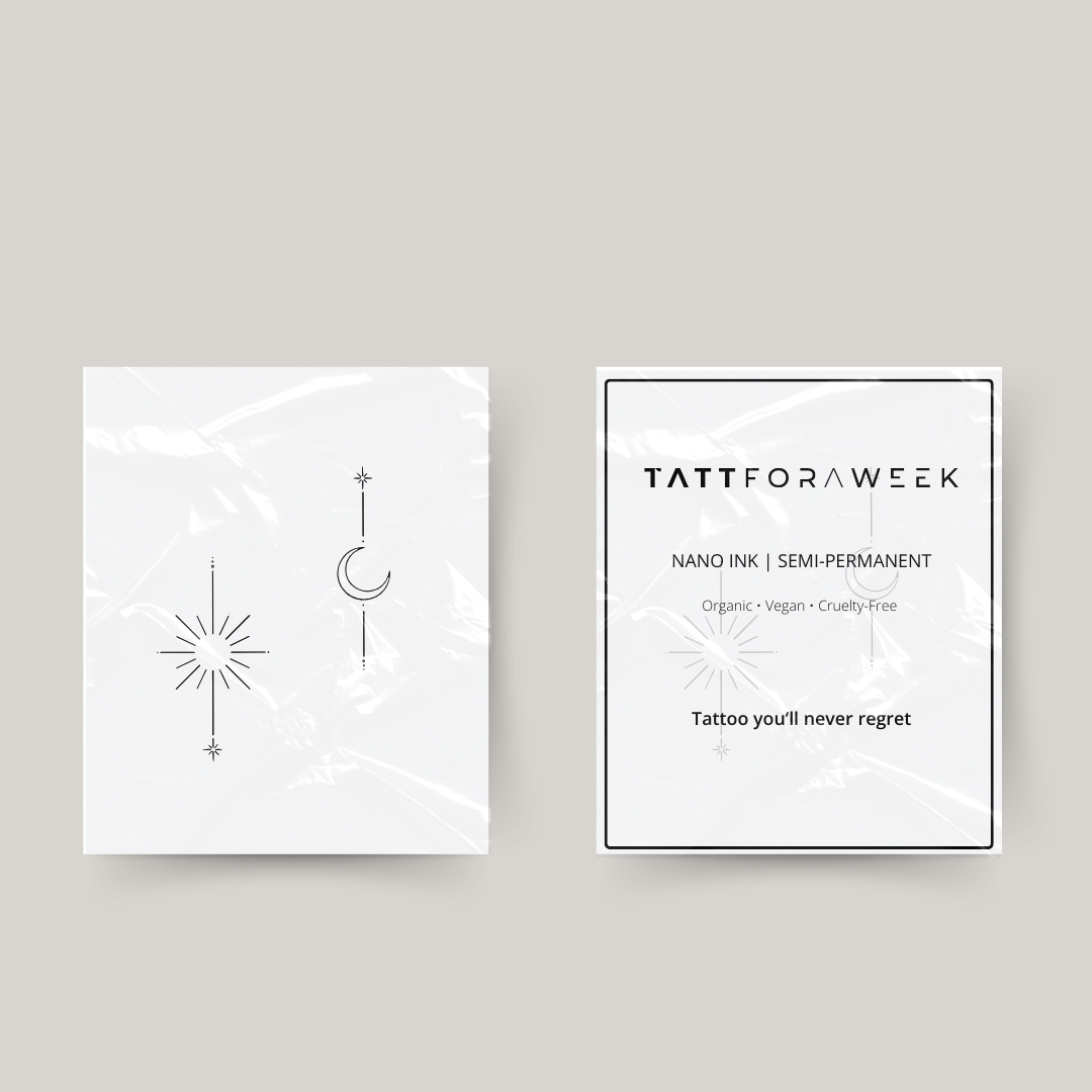 Tatuagem temporária combinada sol & lua