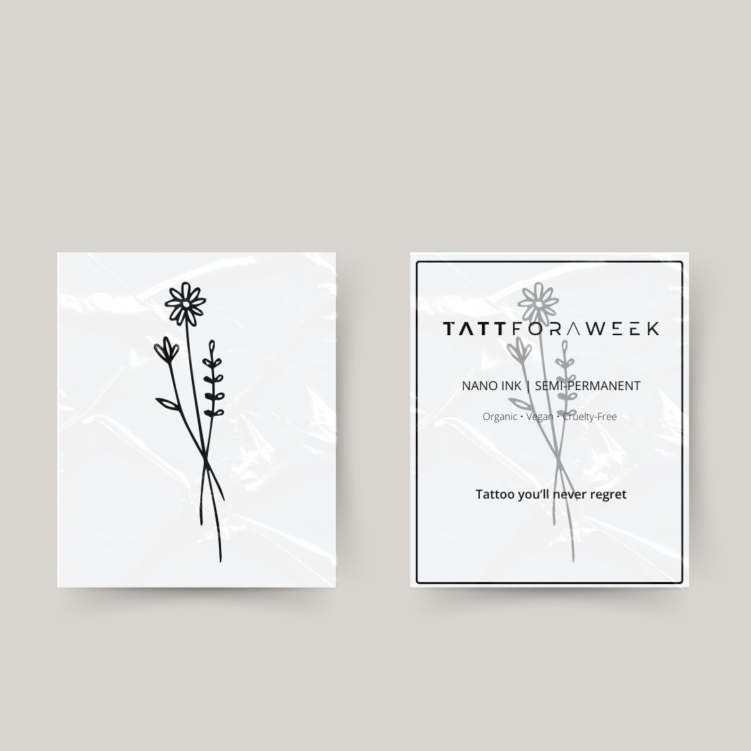 Tatuagem temporária flores colhidas