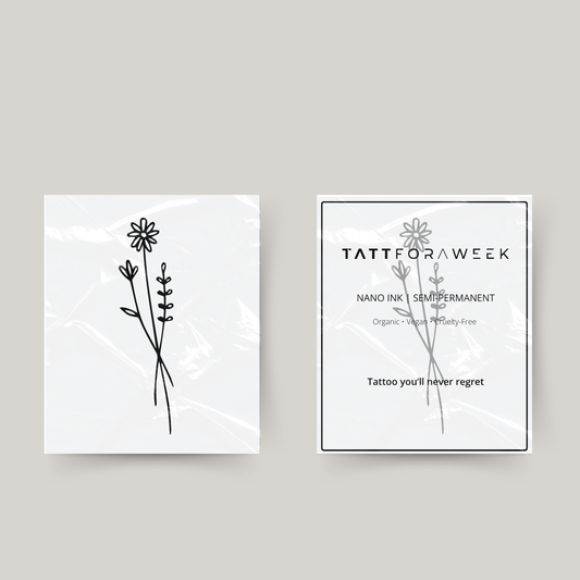 Tatuagem temporária flores colhidas